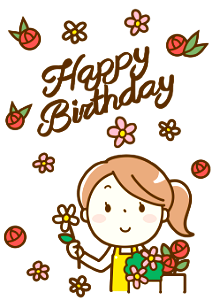 Happy Birthday Card. Free illustration for personal and commercial use.
