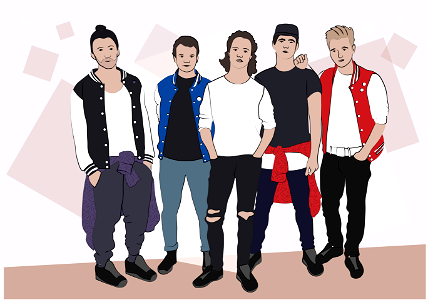 One Direction. Free illustration for personal and commercial use.