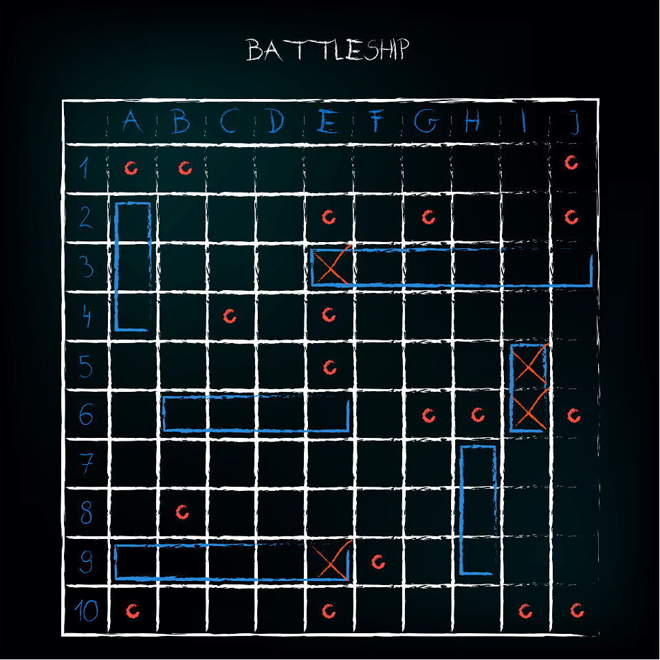 Battleship Game. Free illustration for personal and commercial use.