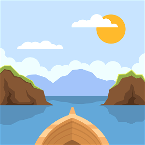 Boat on the Lake. Free illustration for personal and commercial use.