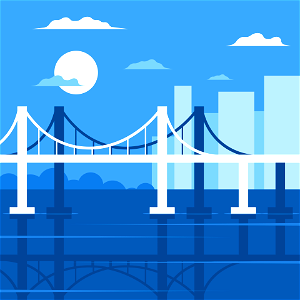 Bridge over River. Free illustration for personal and commercial use.