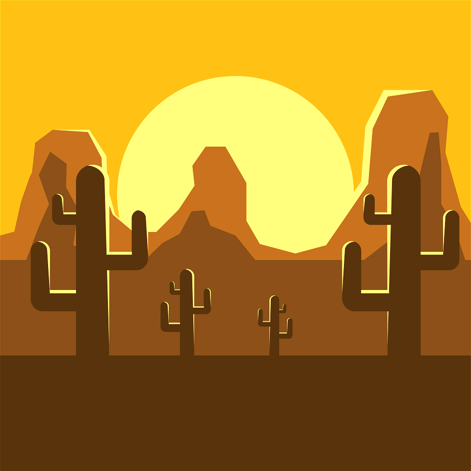 Desert Cactuses. Free illustration for personal and commercial use.