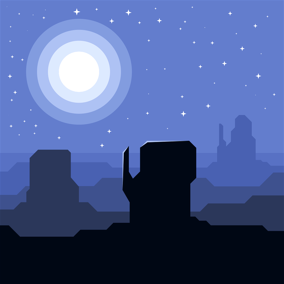 Desert in the Night. Free illustration for personal and commercial use.