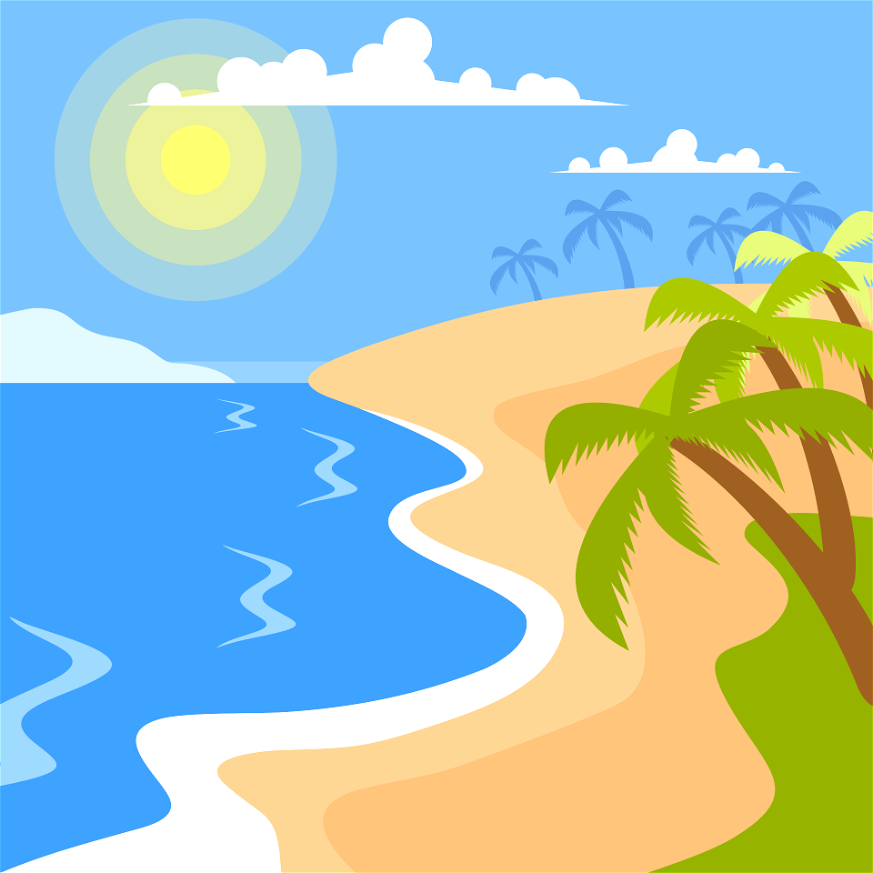 Exotic Beach. Free illustration for personal and commercial use.