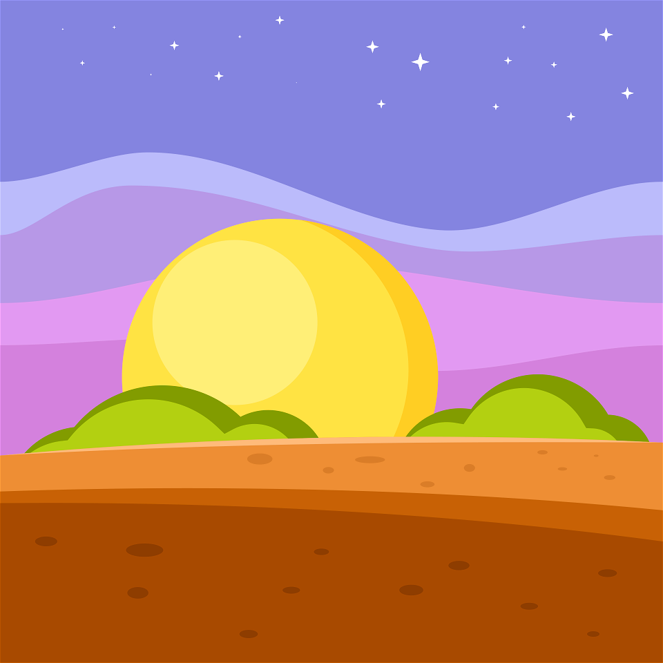 Landscape Sunset. Free illustration for personal and commercial use.