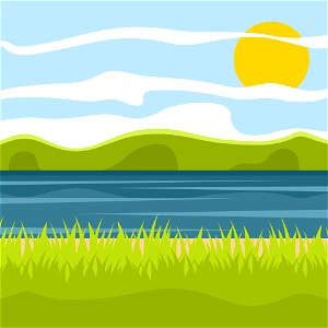 River Nature Landscape. Free illustration for personal and commercial use.