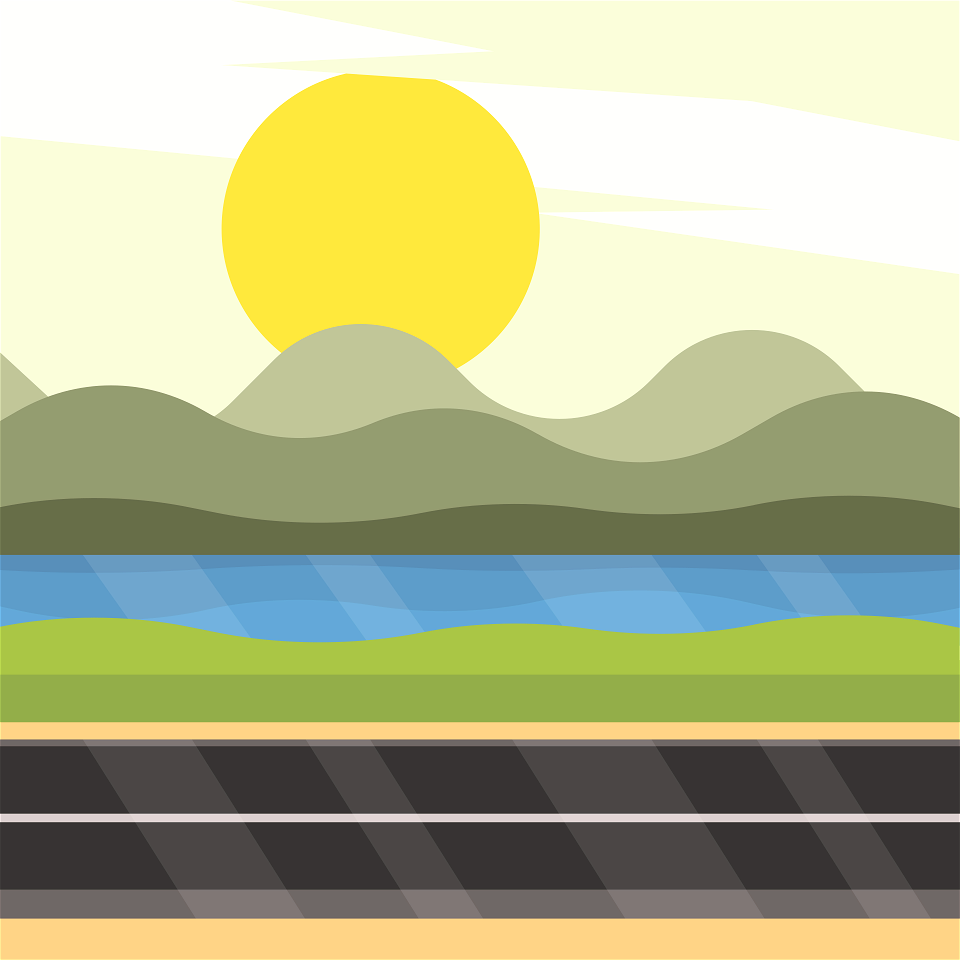 Road along River. Free illustration for personal and commercial use.