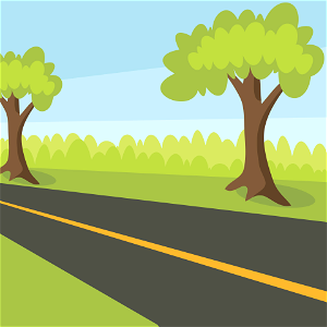 Road and Trees. Free illustration for personal and commercial use.