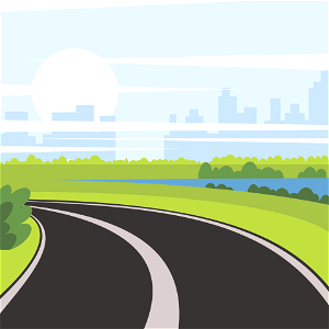 Road Turn. Free illustration for personal and commercial use.