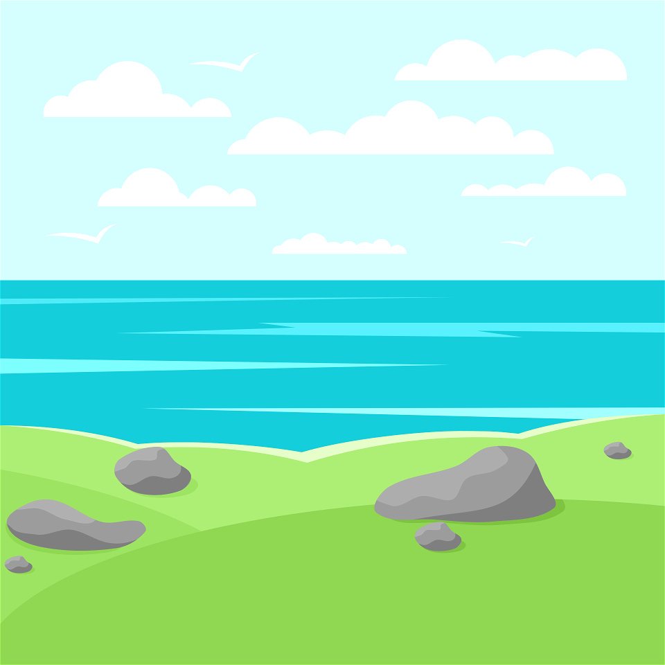 Sea Landscape. Free illustration for personal and commercial use.