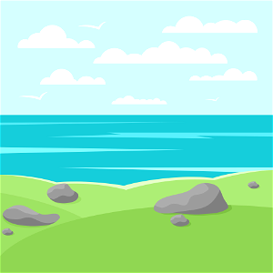 Sea Landscape. Free illustration for personal and commercial use.
