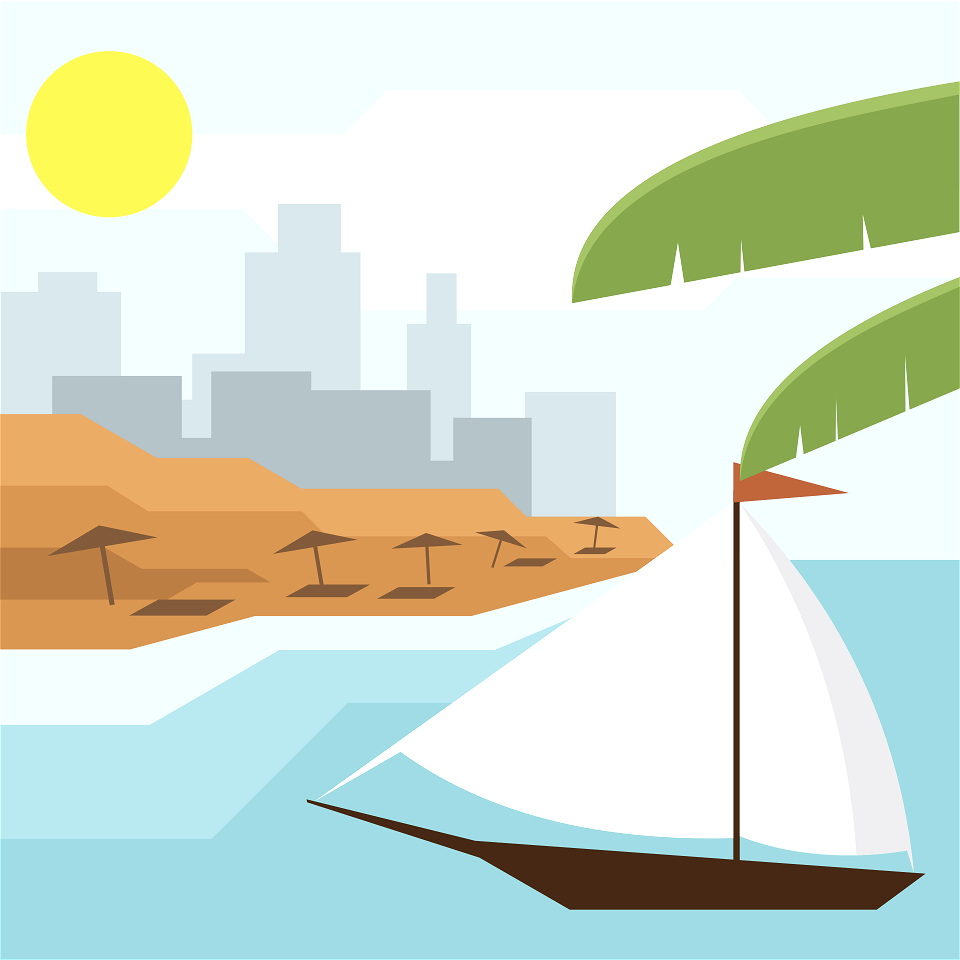 Sea Vacation. Free illustration for personal and commercial use.
