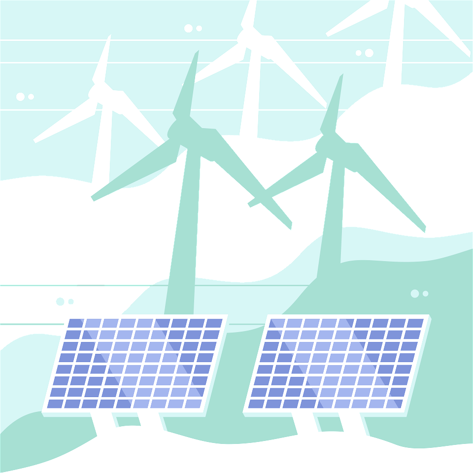 Solar Plant. Free illustration for personal and commercial use.