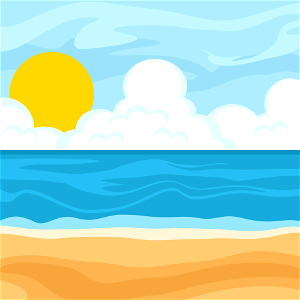 Summertime Beach. Free illustration for personal and commercial use.