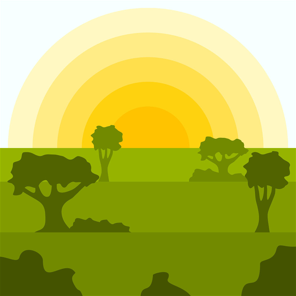 Sunrise Landscape. Free illustration for personal and commercial use.