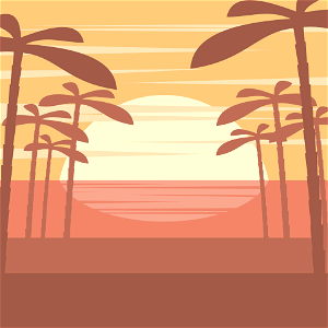 Sunset Beach. Free illustration for personal and commercial use.