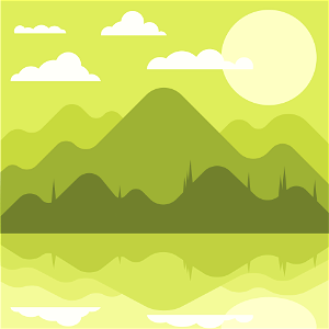 Sunset Landscape. Free illustration for personal and commercial use.