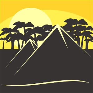 Sunset Pyramids. Free illustration for personal and commercial use.