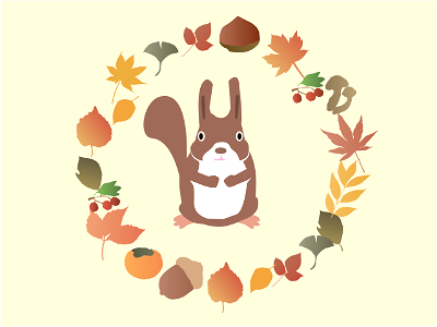 Autumn squirrel. Free illustration for personal and commercial use.