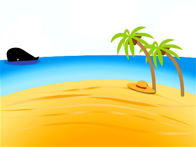 Beach and sea. Free illustration for personal and commercial use.