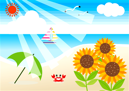 Beach sea summer. Free illustration for personal and commercial use.