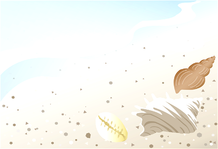Beach with shells. Free illustration for personal and commercial use.
