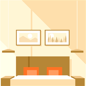 Bedroom. Free illustration for personal and commercial use.