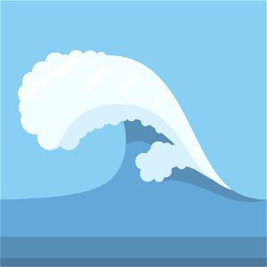 Big wave sea. Free illustration for personal and commercial use.
