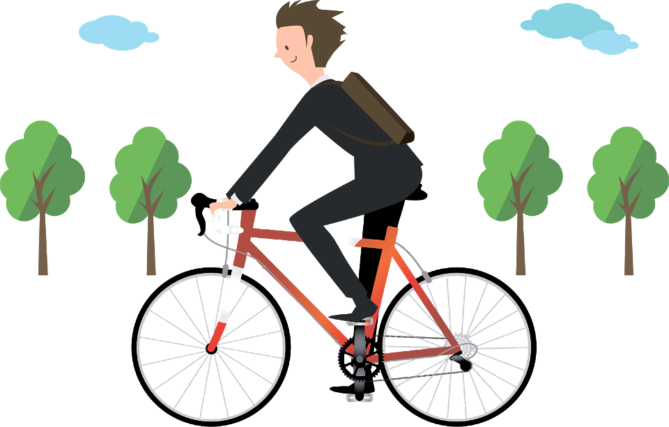 Biker businessman. Free illustration for personal and commercial use.