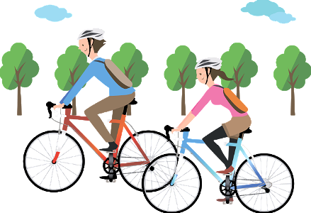 Biker couple. Free illustration for personal and commercial use.