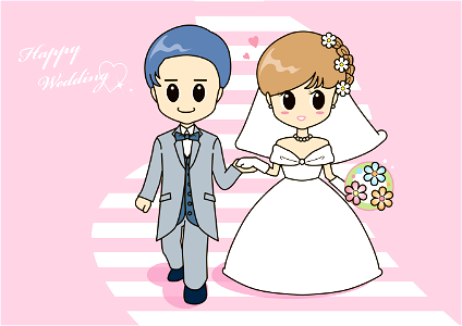 Bride and groom. Free illustration for personal and commercial use.