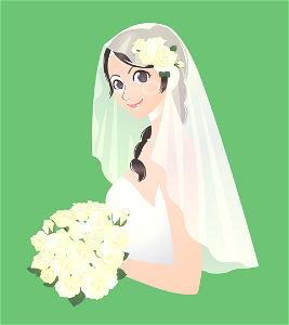 Bride wedding dress. Free illustration for personal and commercial use.