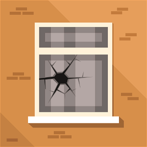 Broken window. Free illustration for personal and commercial use.