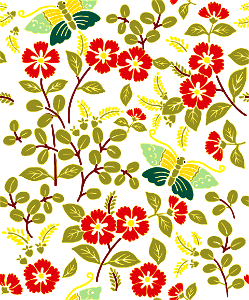 Butterflies in flowers. Free illustration for personal and commercial use.