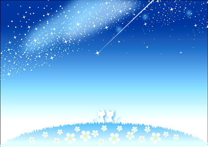 Cats and shooting star. Free illustration for personal and commercial use.
