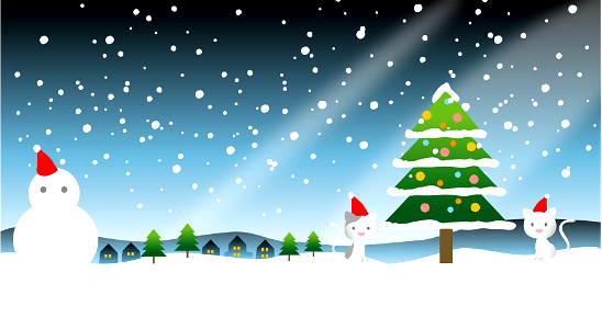 Christmas landscape. Free illustration for personal and commercial use.