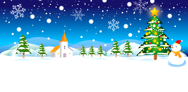 Christmas landscape. Free illustration for personal and commercial use.