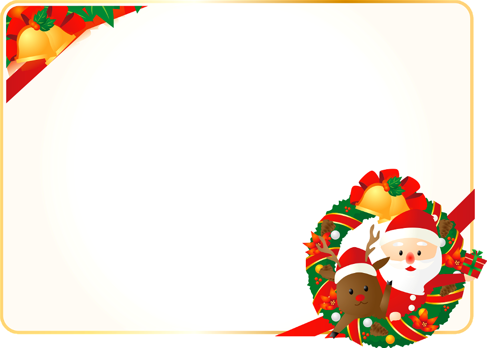 Christmas wreath santa claus reindeer. Free illustration for personal and commercial use.