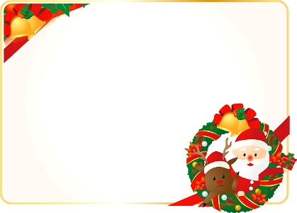 Christmas wreath santa claus reindeer. Free illustration for personal and commercial use.