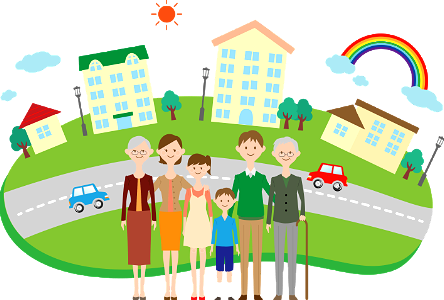 City family. Free illustration for personal and commercial use.