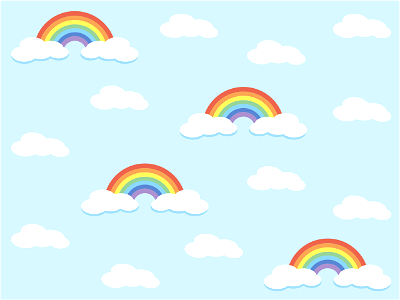 Clouds rainbow sky. Free illustration for personal and commercial use.