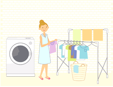 Dry laundry woman. Free illustration for personal and commercial use.