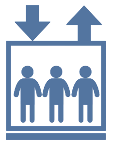 Elevator pictogram. Free illustration for personal and commercial use.