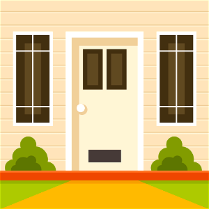 Entrance door. Free illustration for personal and commercial use.