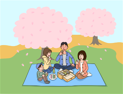 Family picnic. Free illustration for personal and commercial use.