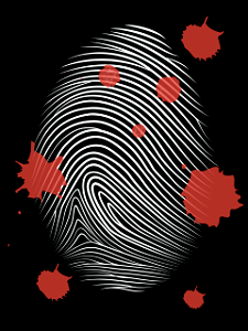 Fingerprint bloodstain. Free illustration for personal and commercial use.