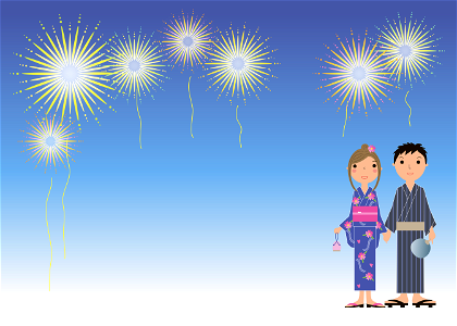 Fireworks couple. Free illustration for personal and commercial use.