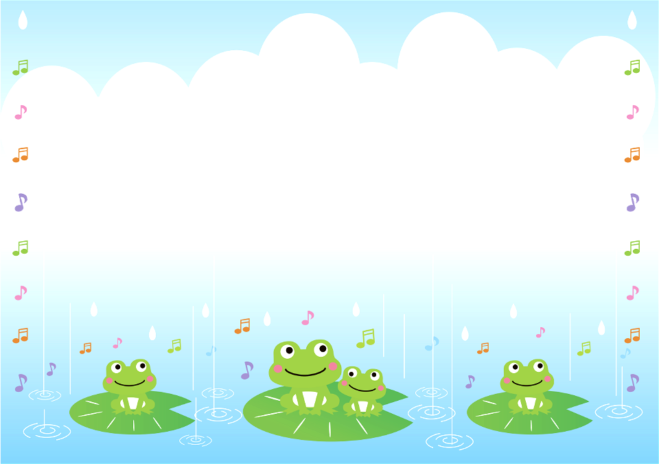 Frog animal rain frame. Free illustration for personal and commercial use.