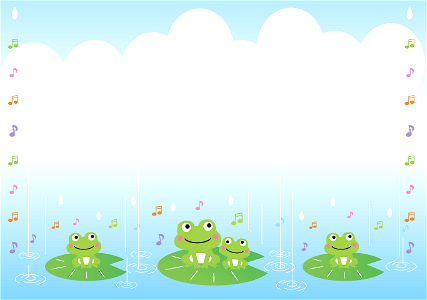 Frog animal rain frame. Free illustration for personal and commercial use.