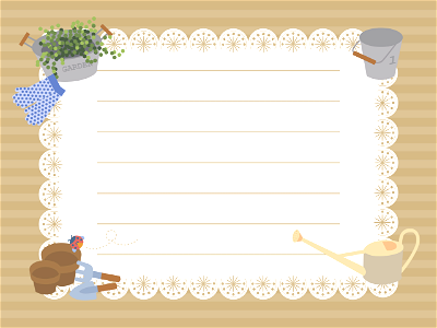 Gardening message card. Free illustration for personal and commercial use.